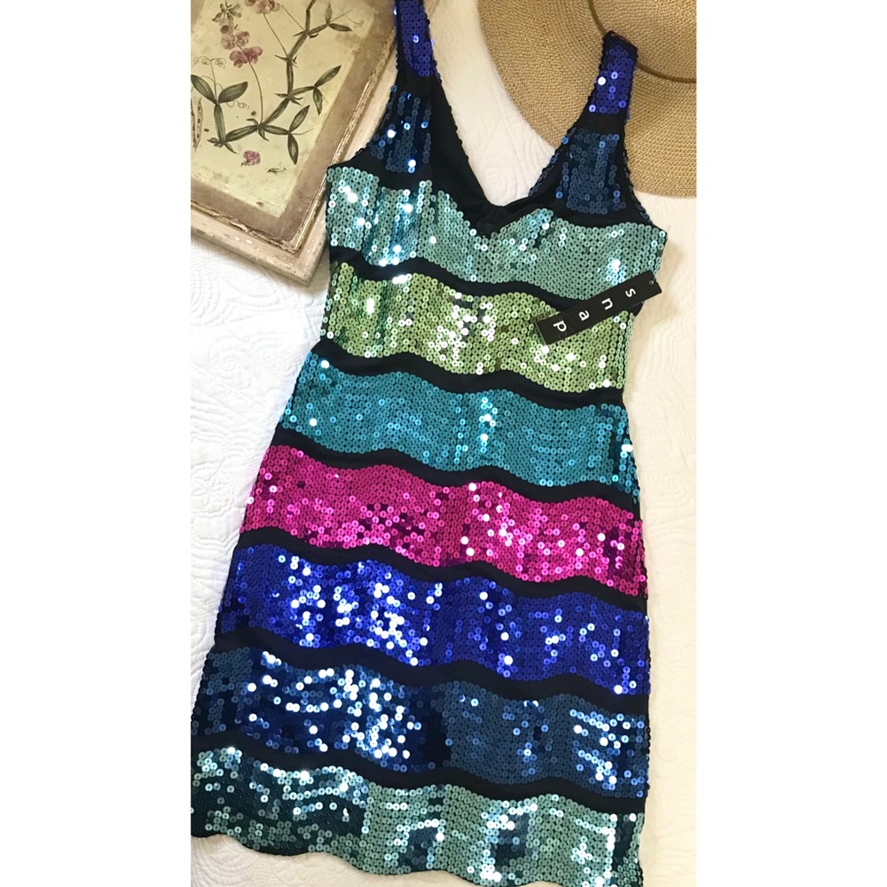 NWT Snap Vibrant Sequin Cocktail Dress - Picture 2 of 16